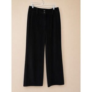 Michael Michael Kors Black Velour Corduroy Wide Leg Pants Women Size 10